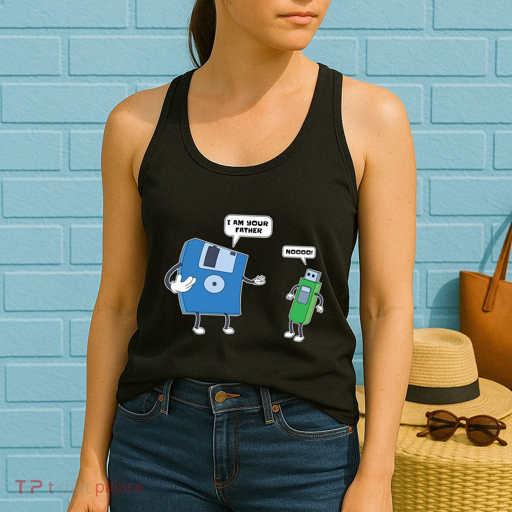 Computer Engineering Father Son Floppy Disk Engineer Women's Tank Top