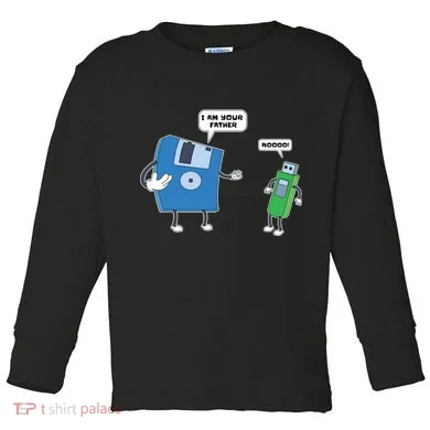 Computer Engineering Father Son Floppy Disk Engineer Toddler Long Sleeve