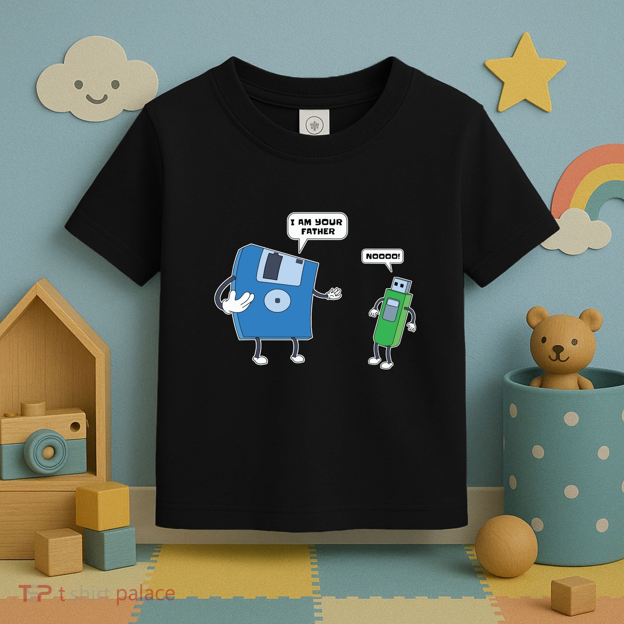 Computer Engineering Father Son Floppy Disk Engineer Toddler T-Shirt