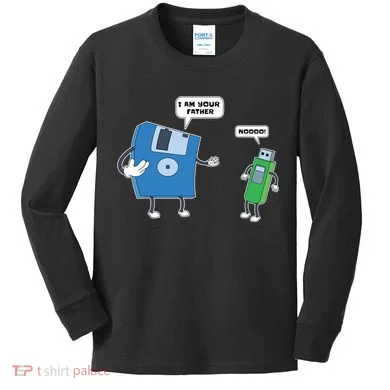 Computer Engineering Father Son Floppy Disk Engineer Kids Long Sleeve Shirt