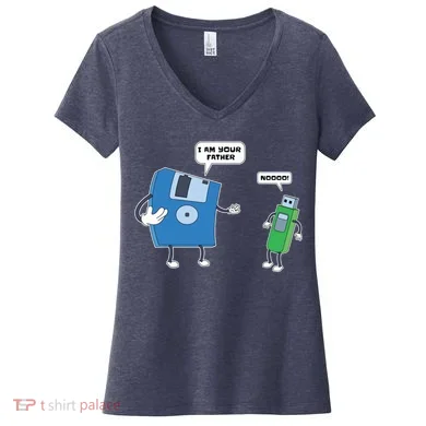 Computer Engineering Father Son Floppy Disk Engineer Women's V-Neck T-Shirt