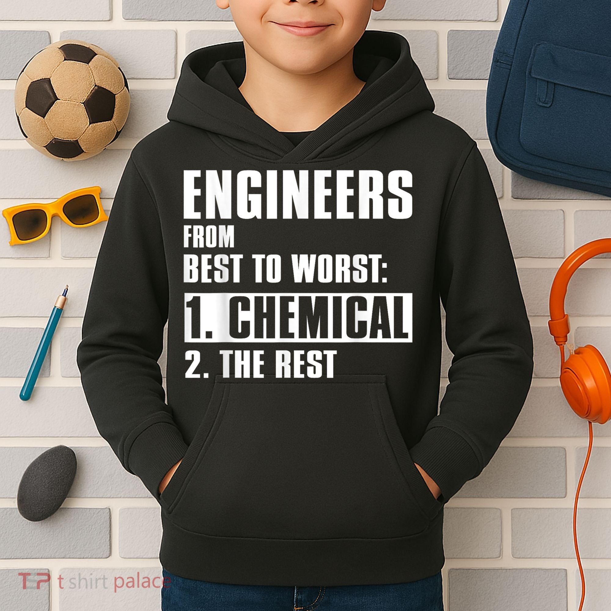 Chemical Engineer Funny Engineers From Best To Worst Kids Hoodie