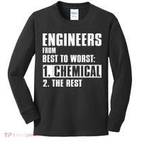 Chemical Engineer Funny Engineers From Best To Worst Kids Long Sleeve Shirt thumb 0