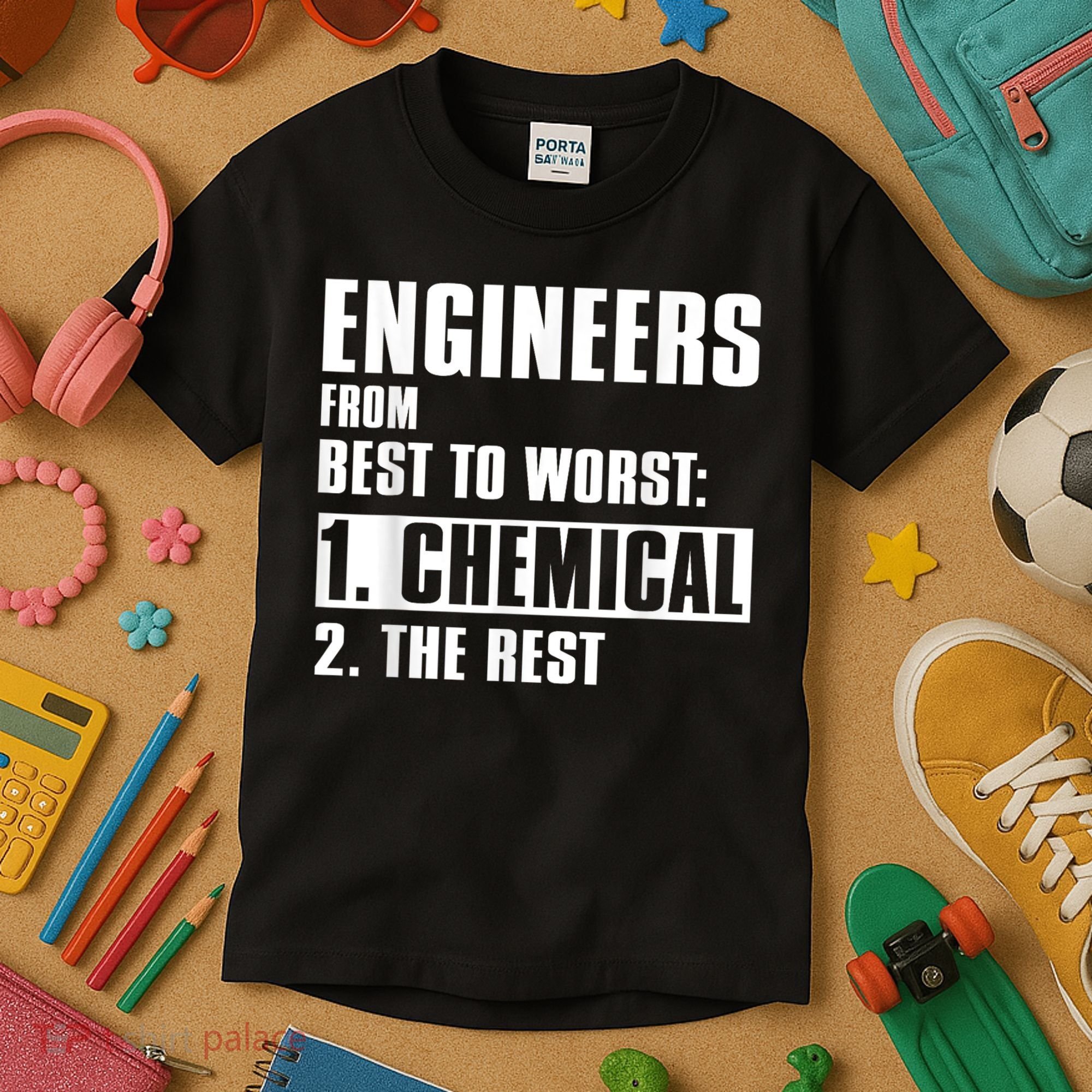 Chemical Engineer Funny Engineers From Best To Worst Kids T-Shirt