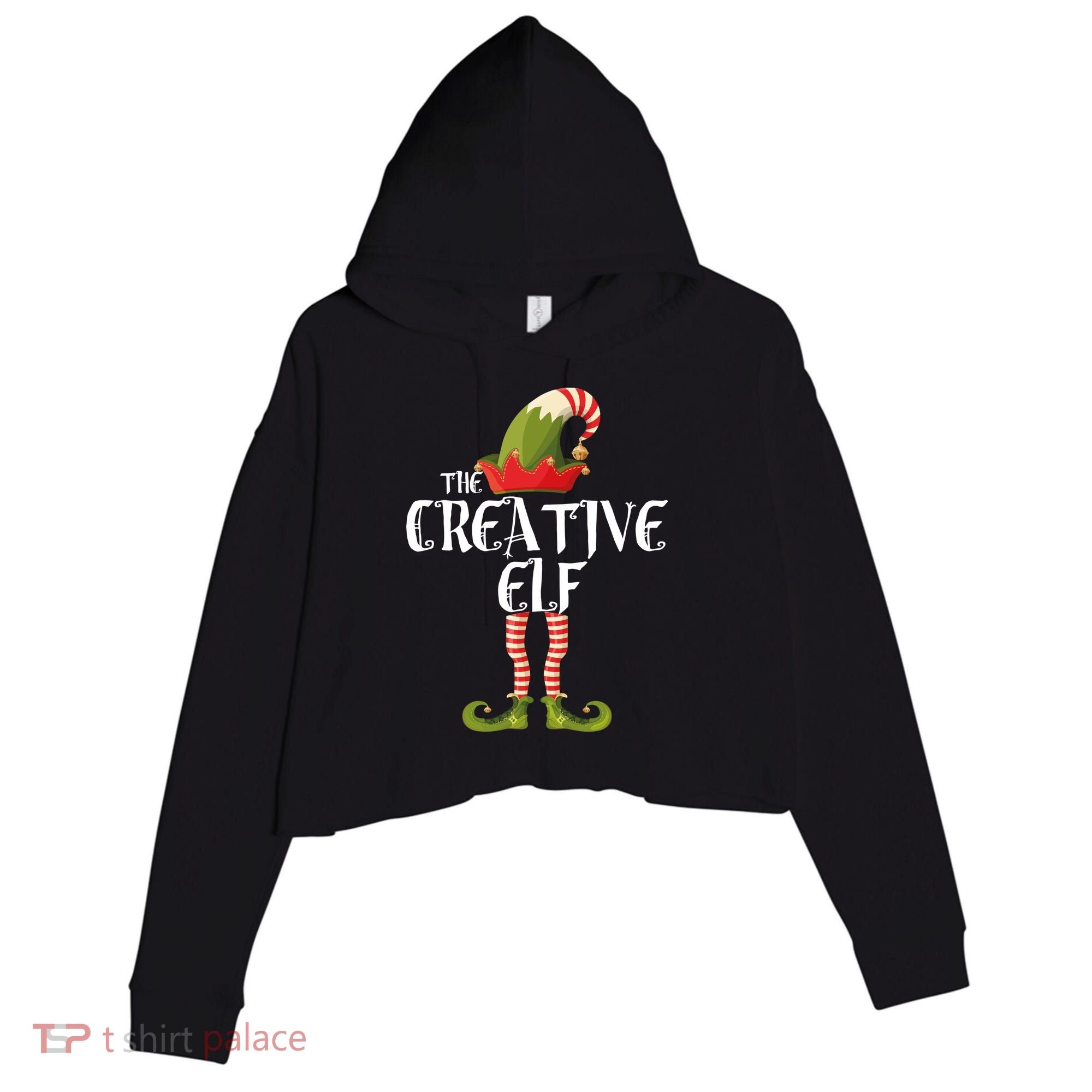 Creative Elf Family Matching Crop Fleece Hoodie