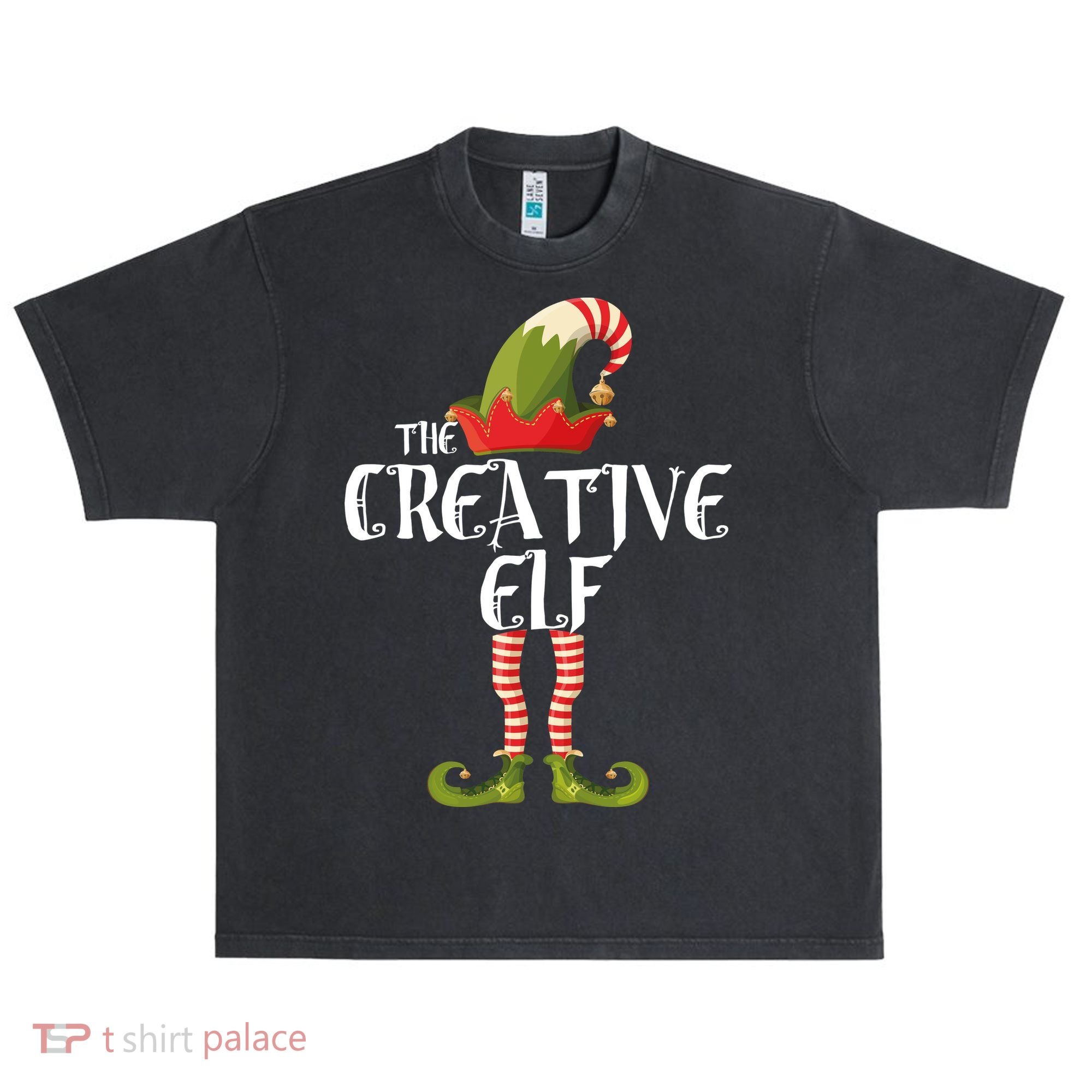 Creative Elf Family Matching Urban Oversized Heavyweight T-Shirt
