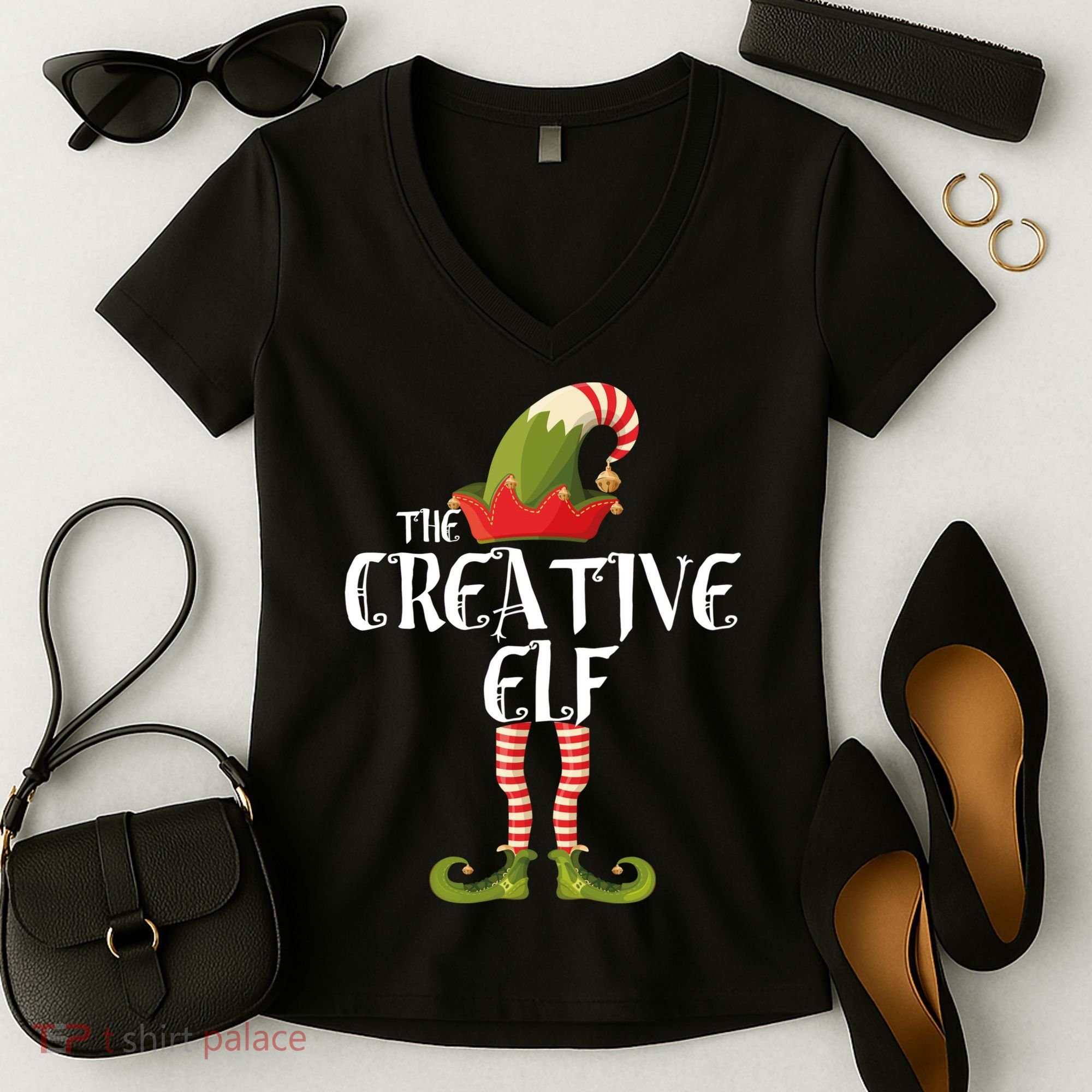 Creative Elf Family Matching Women's V-Neck T-Shirt