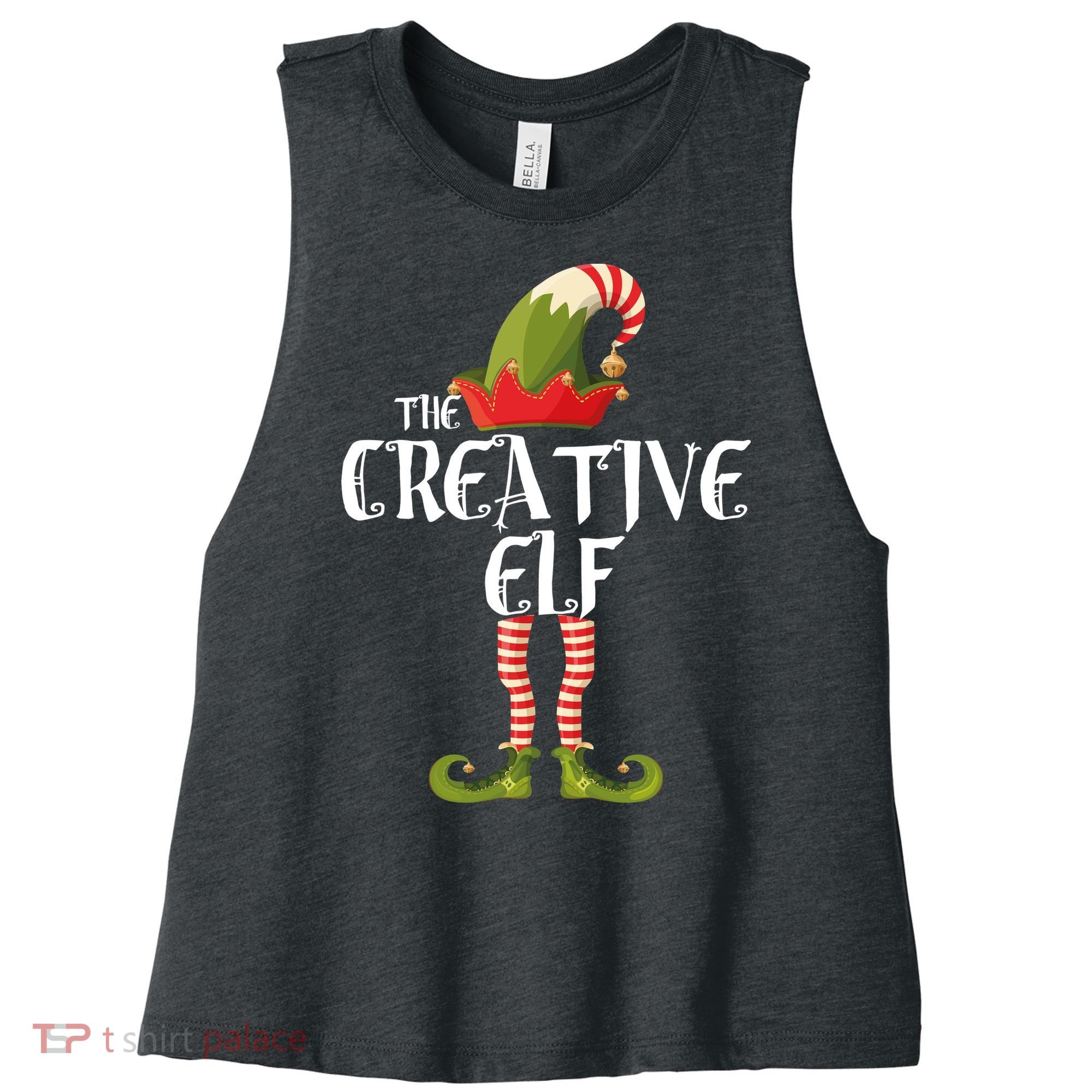 Creative Elf Family Matching Women's Racerback Cropped Tank