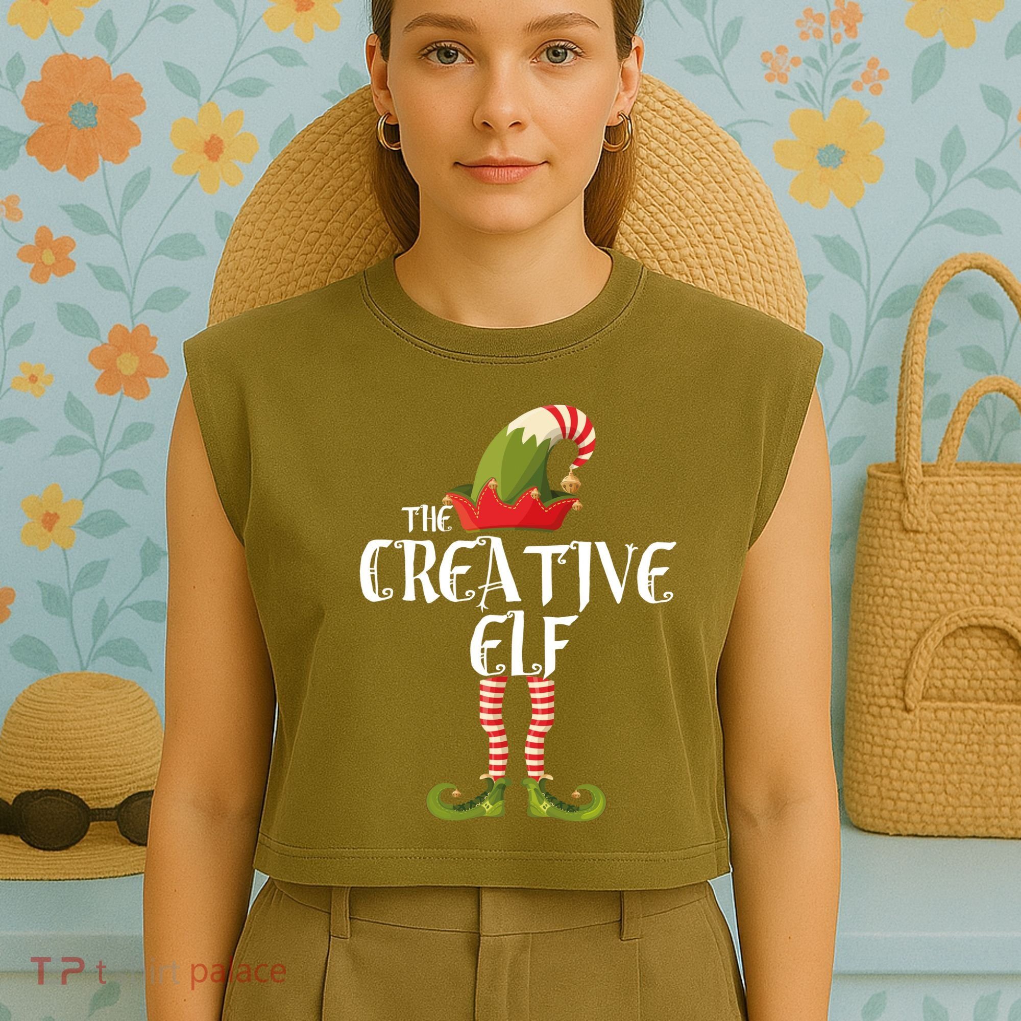 Creative Elf Family Matching Garment-Dyed Women's Muscle Tee