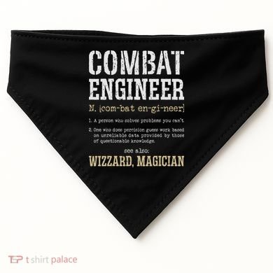 Combat Engineer Funny Engineering Dictionary Term Definition USA-Made Doggie Bandana
