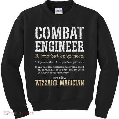 Combat Engineer Funny Engineering Dictionary Term Definition Kids Sweatshirt
