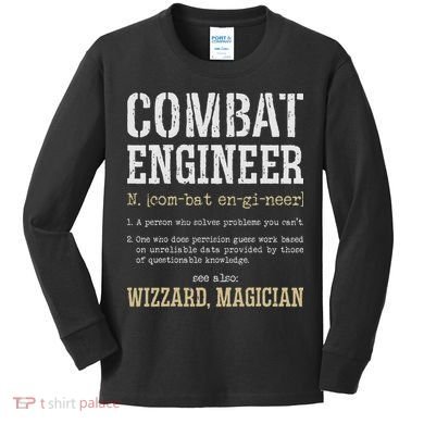 Combat Engineer Funny Engineering Dictionary Term Definition Kids Long Sleeve Shirt