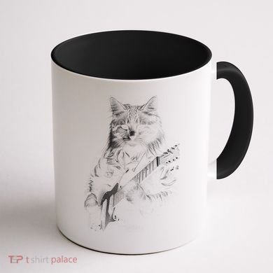 Cat Electric Guitar Coffee Mug back