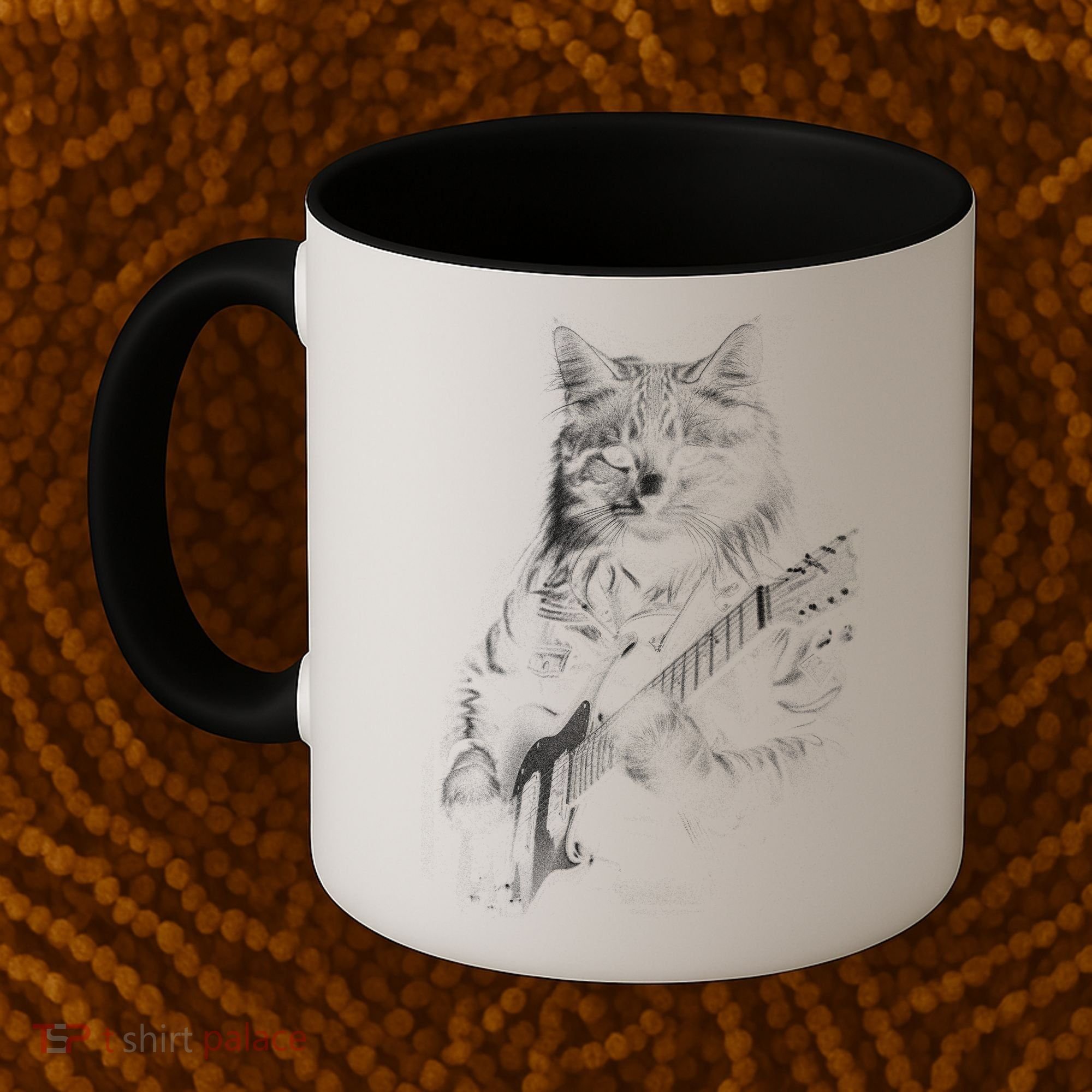 Cat Electric Guitar Coffee Mug