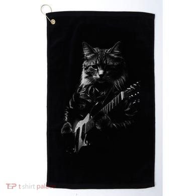 Cat Electric Guitar Golf Towel