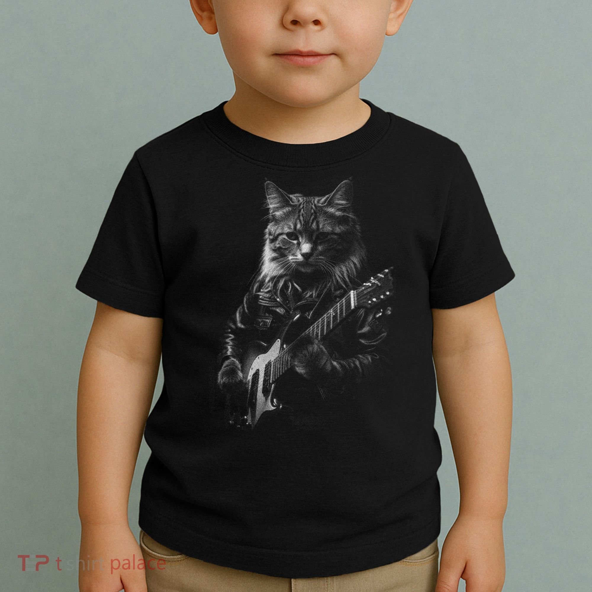 Cat Electric Guitar Toddler T-Shirt