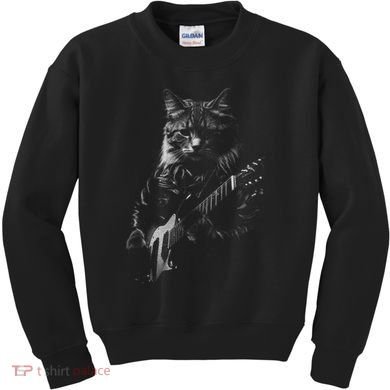 Cat Electric Guitar Kids Sweatshirt