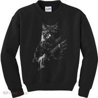 Cat Electric Guitar Kids Sweatshirt thumb 0