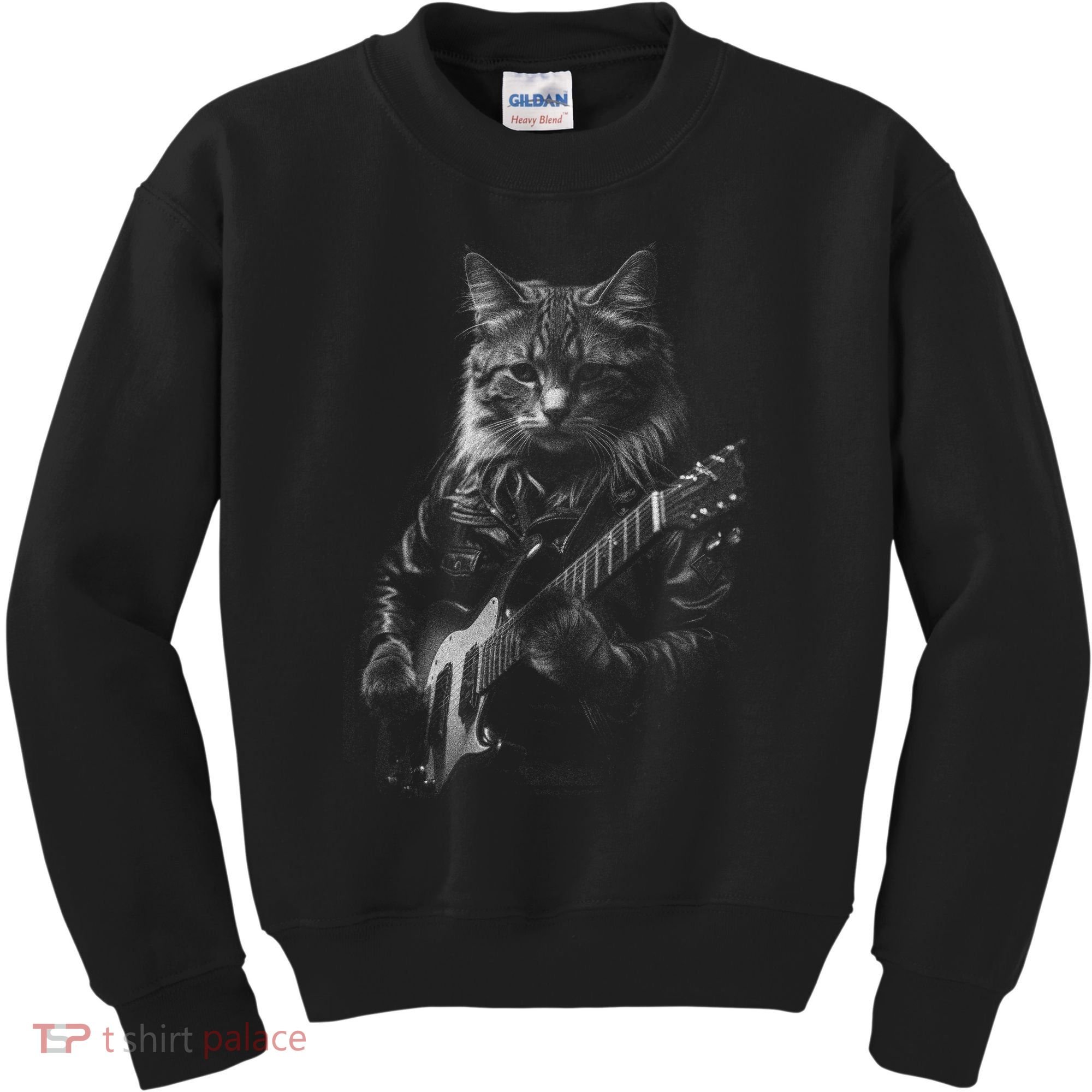Cat Electric Guitar Kids Sweatshirt