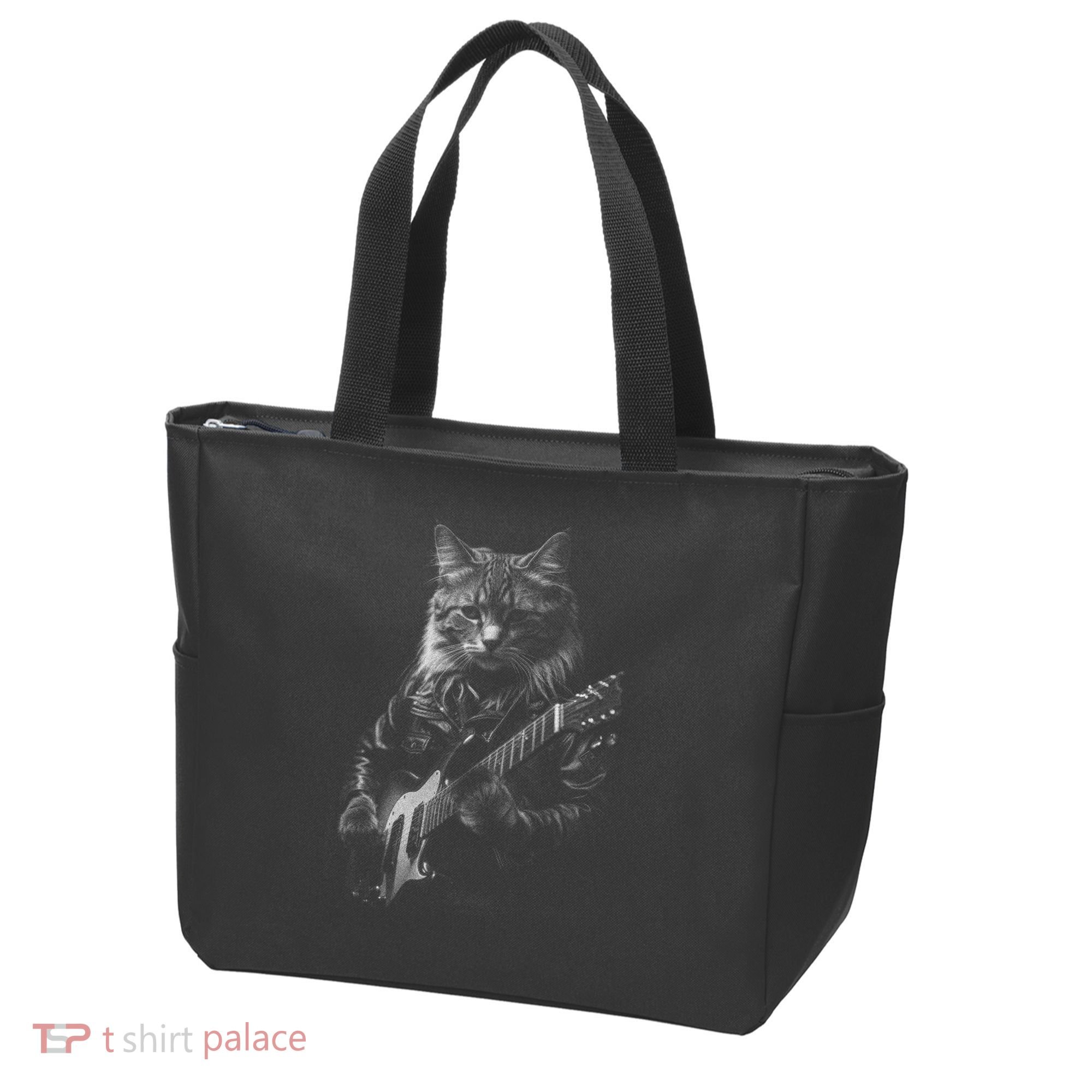 Cat Electric Guitar Tote Bag