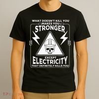 Cool Electrician Gift Funny Electricity Kill You Lineman T-Shirt thumb 3