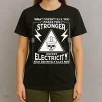 Cool Electrician Gift Funny Electricity Kill You Lineman T-Shirt thumb 4