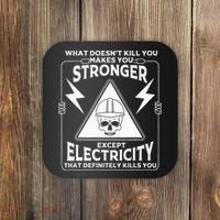 Cool Electrician Gift Funny Electricity Kill You Lineman Coaster thumb 0