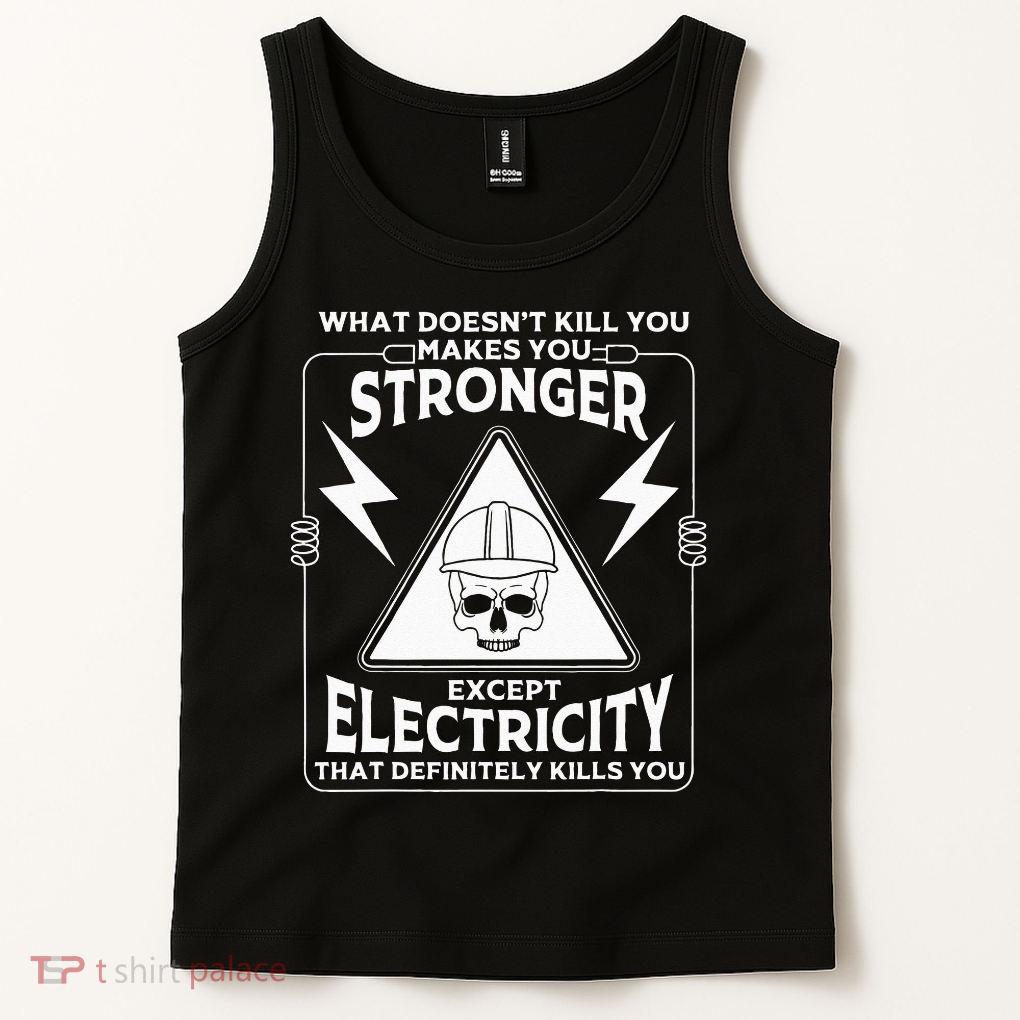 Cool Electrician Gift Funny Electricity Kill You Lineman Tank Top