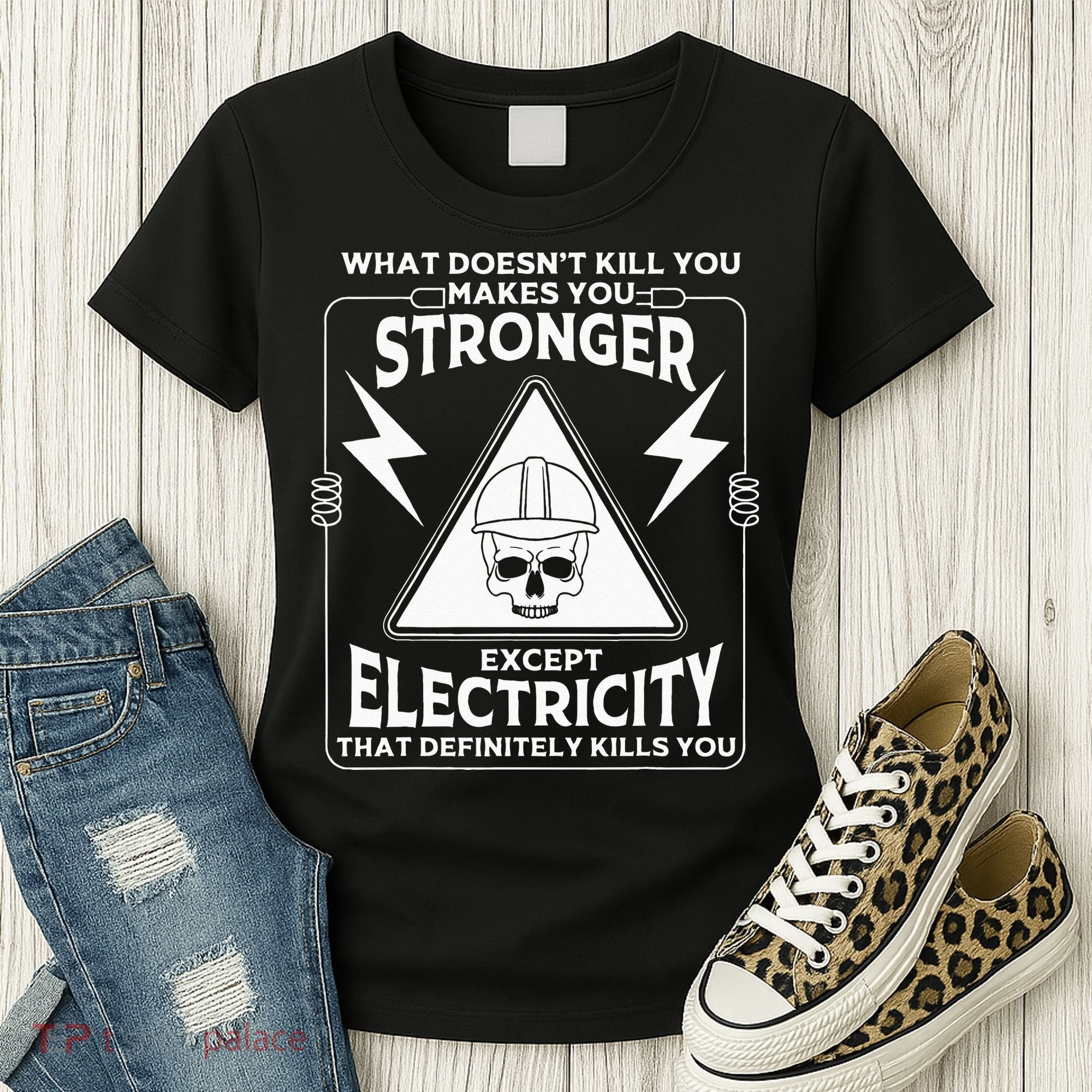 Cool Electrician Gift Funny Electricity Kill You Lineman Women's T-Shirt