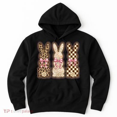 Cute Easter Girly Coquette Bunnies Hoodie