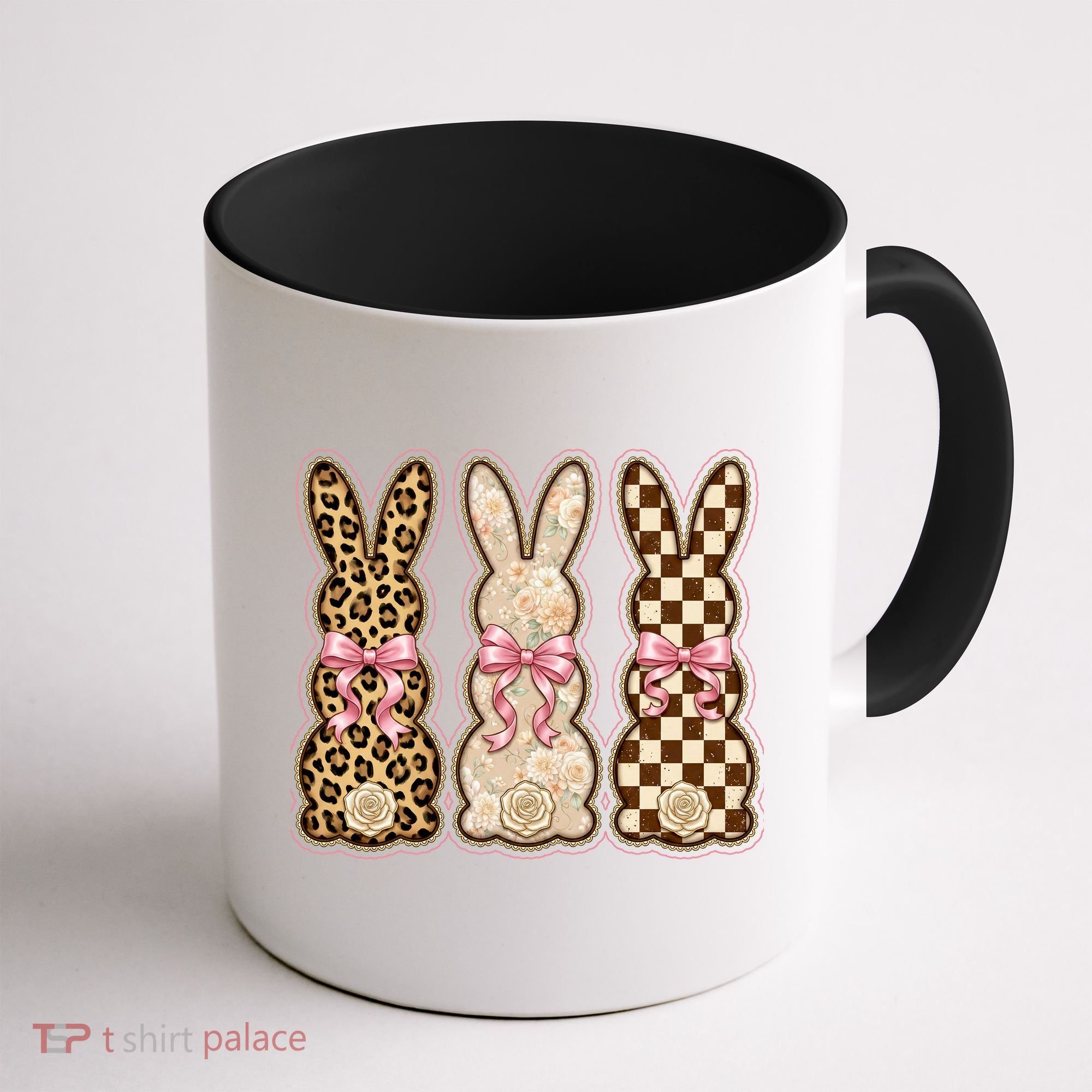 Cute Easter Girly Coquette Bunnies Coffee Mug