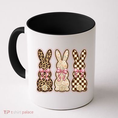 Cute Easter Girly Coquette Bunnies Coffee Mug
