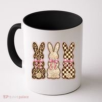 Cute Easter Girly Coquette Bunnies Coffee Mug thumb 0