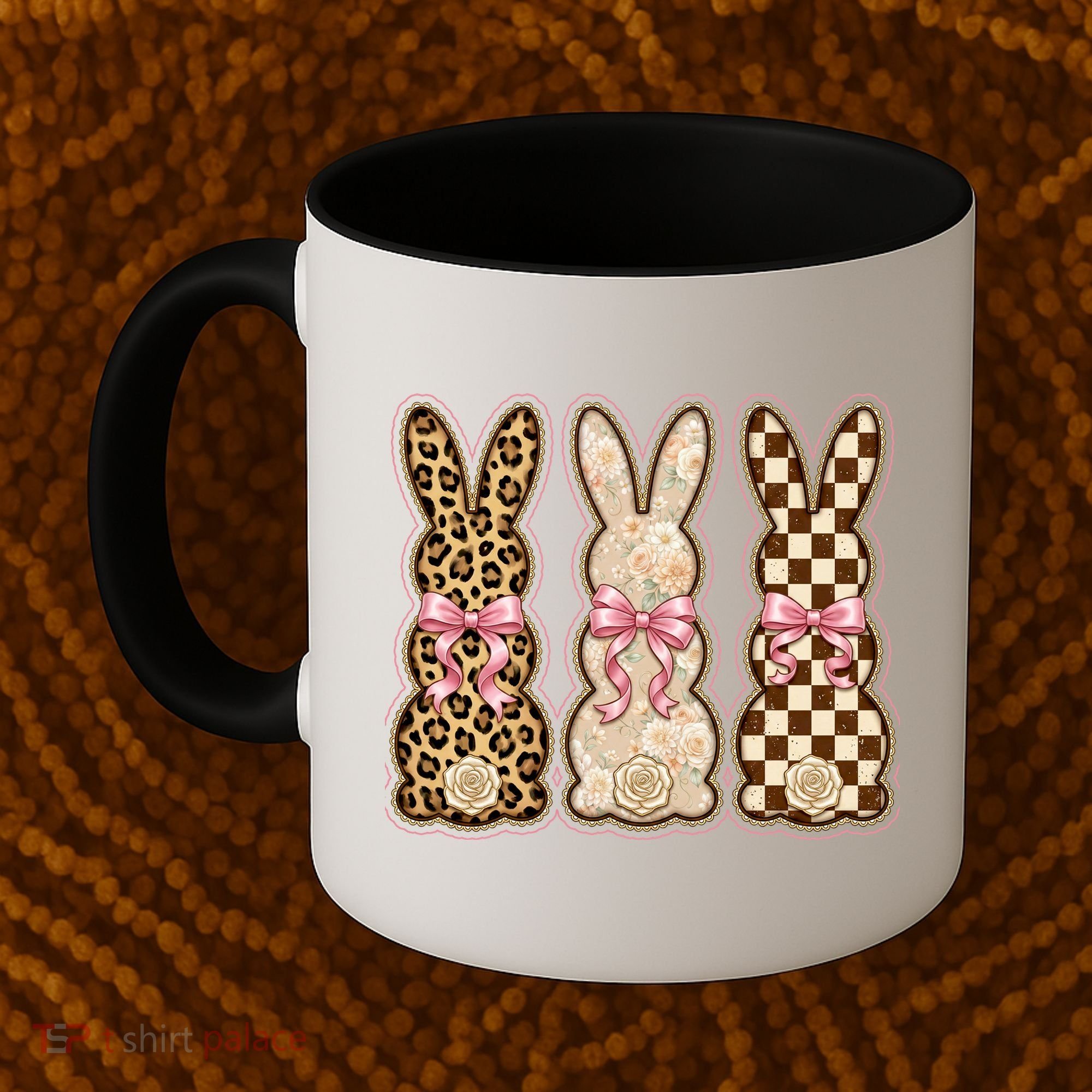 Cute Easter Girly Coquette Bunnies Coffee Mug