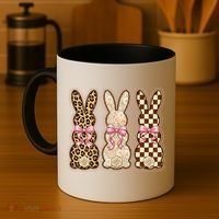 Cute Easter Girly Coquette Bunnies Coffee Mug thumb 4