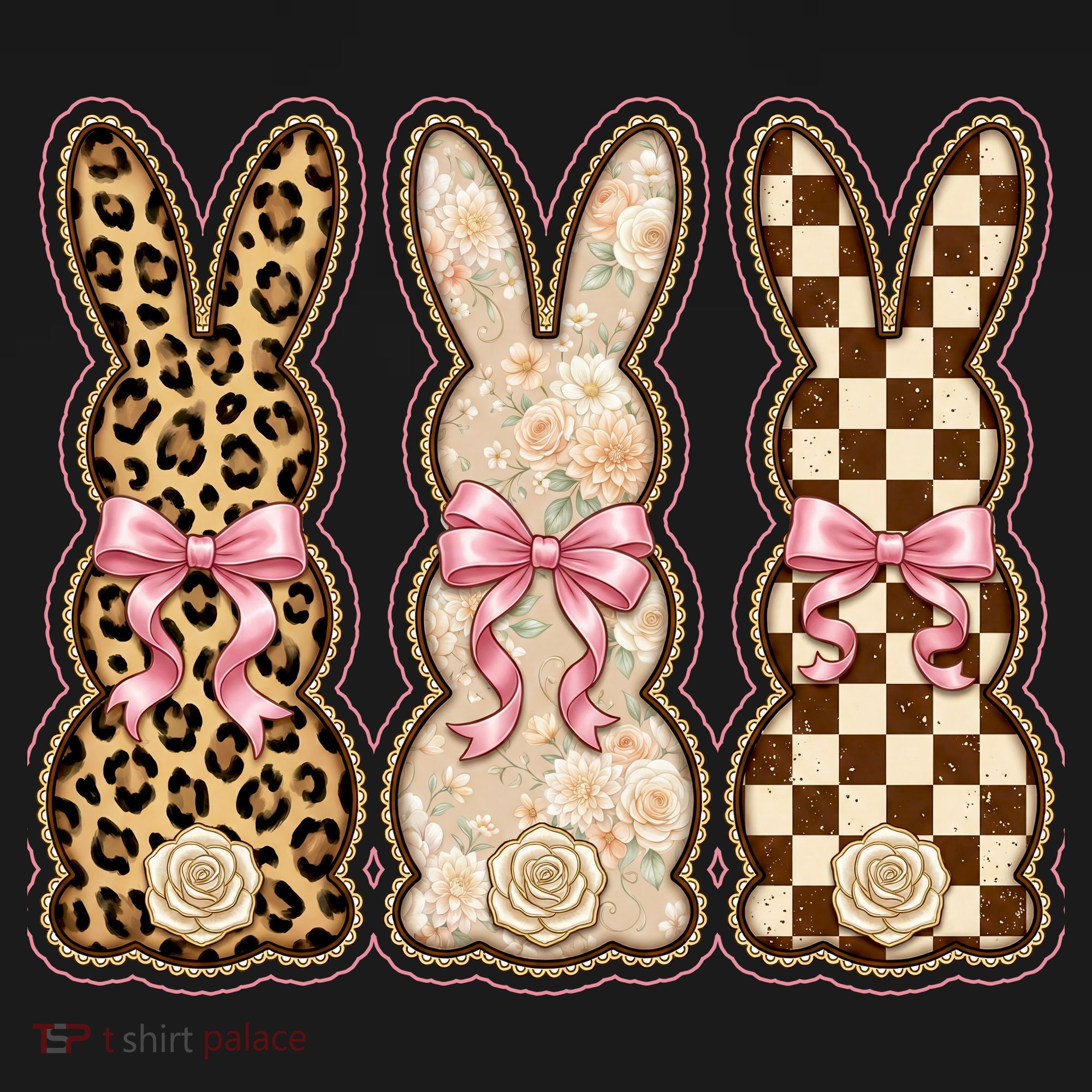 Cute Easter Girly Coquette Bunnies Pajama Set