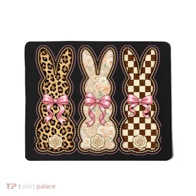Cute Easter Girly Coquette Bunnies Mousepad