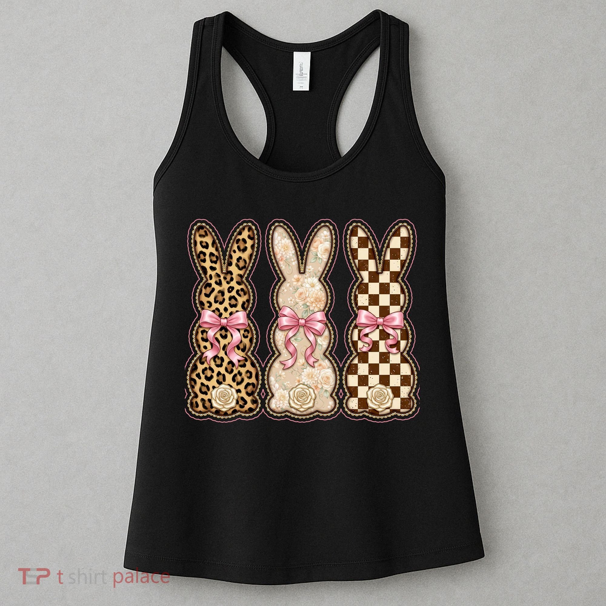 Cute Easter Girly Coquette Bunnies Women's Tank Top