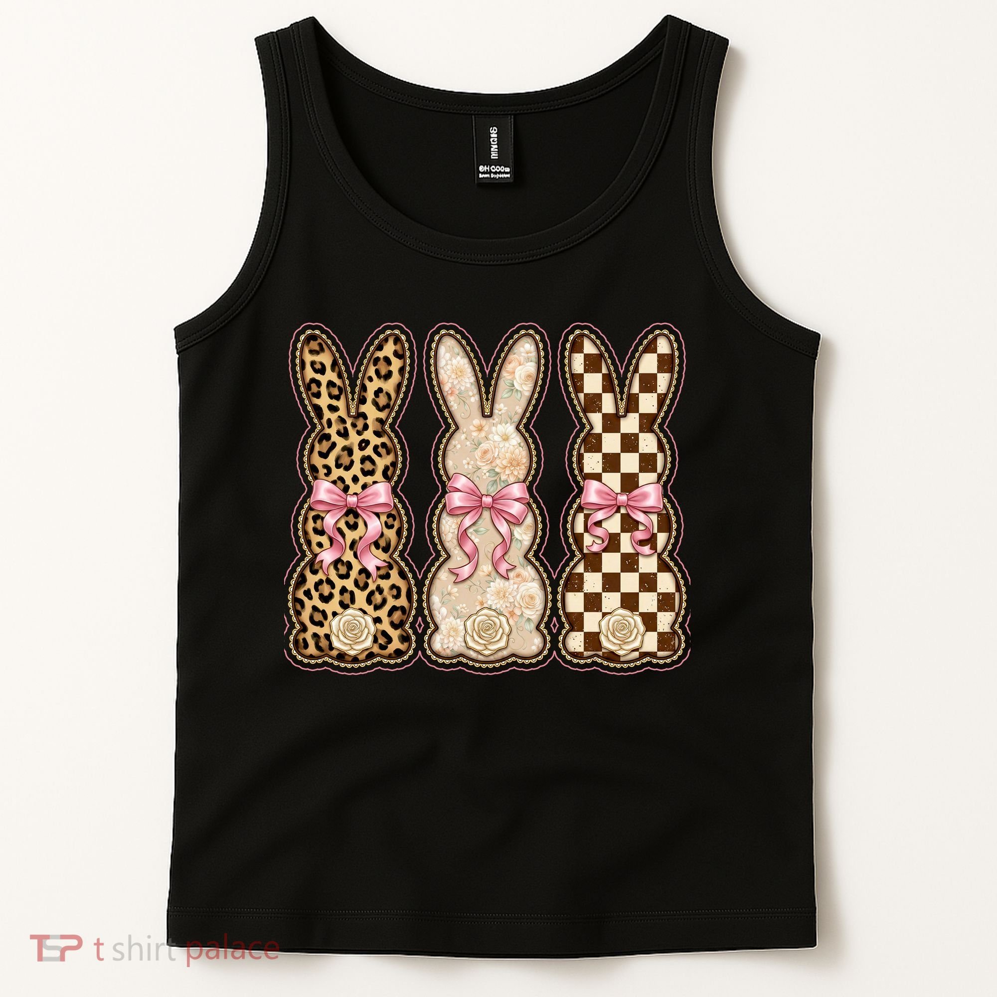 Cute Easter Girly Coquette Bunnies Tank Top