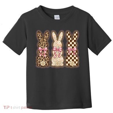 Cute Easter Girly Coquette Bunnies Toddler T-Shirt