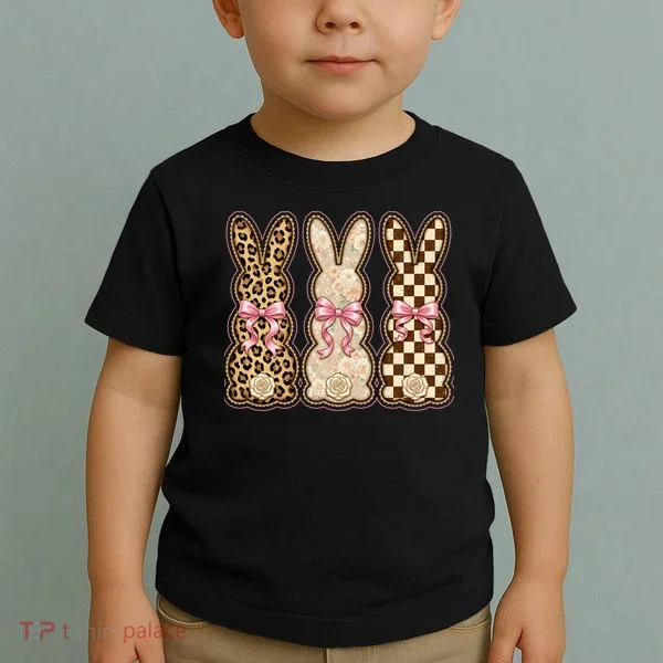 Cute Easter Girly Coquette Bunnies Toddler T-Shirt