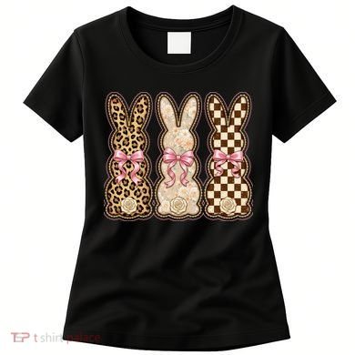 Cute Easter Girly Coquette Bunnies Women's T-Shirt