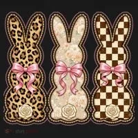 Cute Easter Girly Coquette Bunnies Women's T-Shirt thumb 6