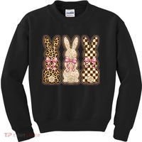 Cute Easter Girly Coquette Bunnies Kids Sweatshirt thumb 0