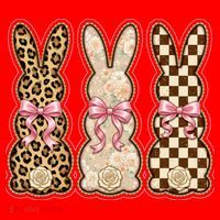 Cute Easter Girly Coquette Bunnies Santa Hat thumb 1