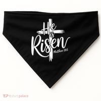 Celebrate Easter He Is Risen Matthew 28:6 Front And Back USA-Made Doggie Bandana thumb 0