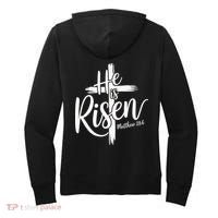 Celebrate Easter He Is Risen Matthew 28:6 Front And Back Women's Hoodie thumb 1