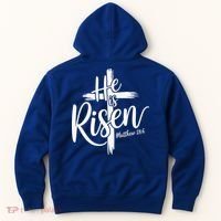 Celebrate Easter He Is Risen Matthew 28:6 Front And Back Hoodie thumb 6