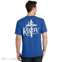 Celebrate Easter He Is Risen Matthew 28:6 Front And Back T-Shirt thumb 1