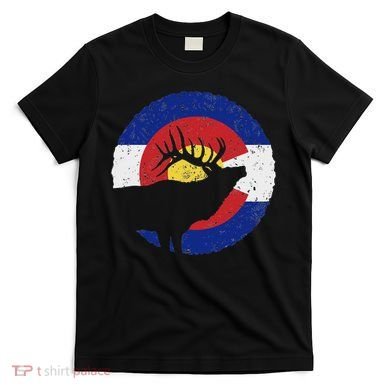 Colorado Elk Hunting Co State Flag Hunter T-Shirt